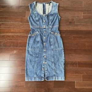 Denim Dress With Chain.